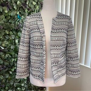 The Limited- Women Textured Embroidered Blazer Geometric design size Small